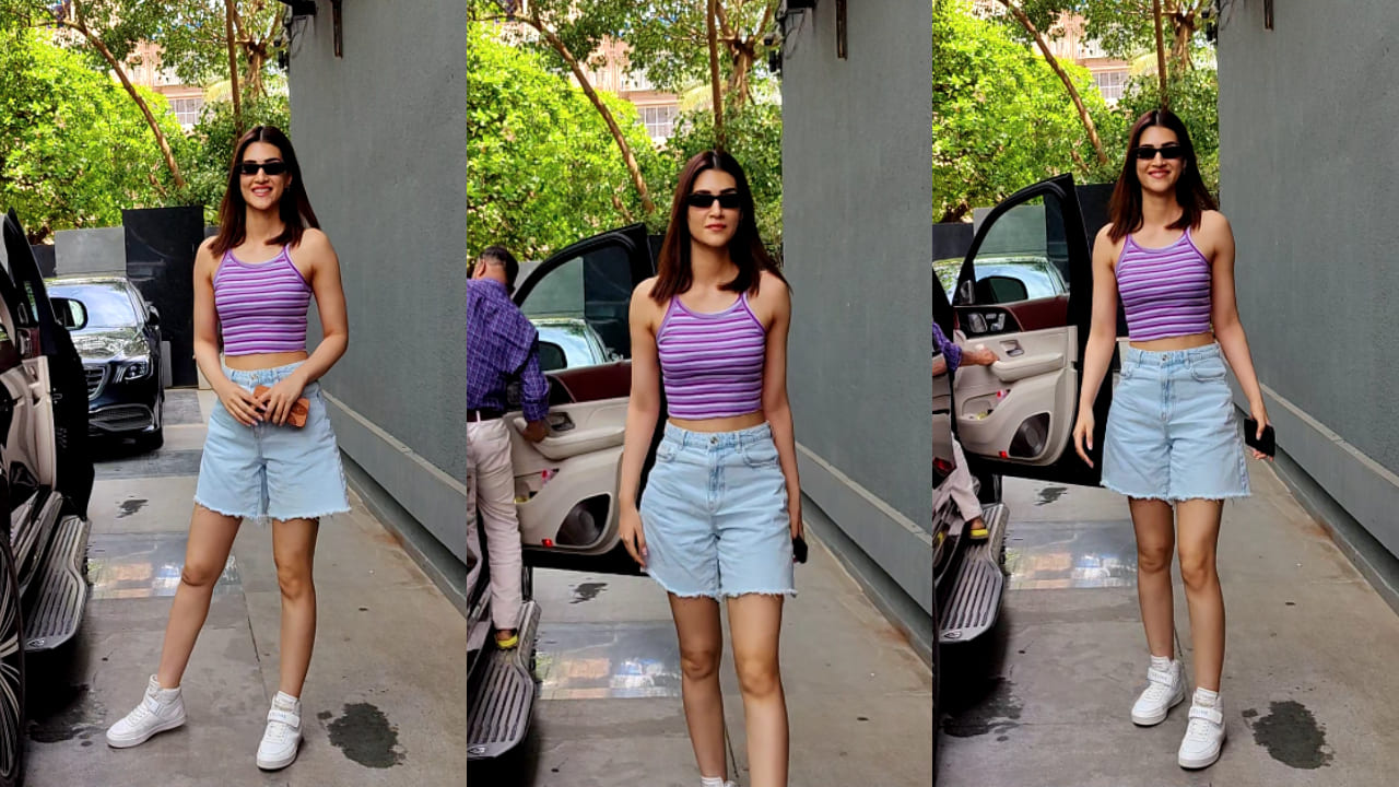 Kriti Sanon looks effortlessly chic in a cropped-to-waist slim-fit top