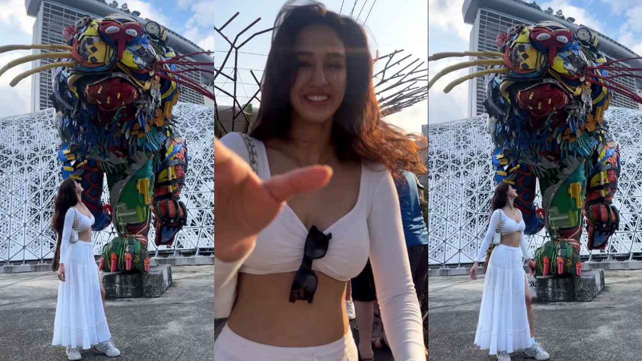 Disha Patani SLAYS in bodacious white co-ord featuring sweetheart neck crop top, skirt with thigh-high slit