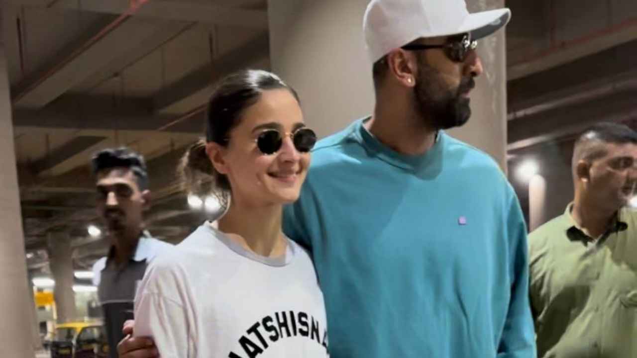 Alia Bhatt nails athleisure wear with white tee, black joggers, sneakers, and Gucci sunglasses