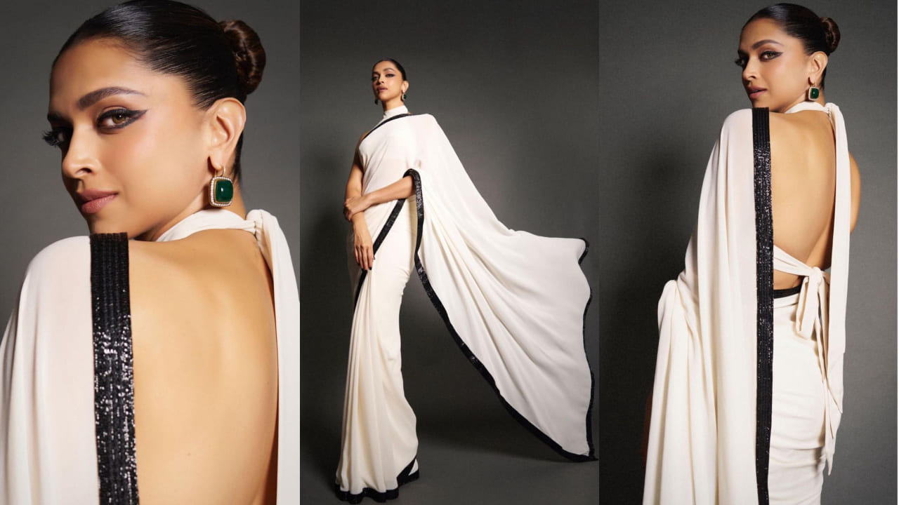 Deepika Padukone exudes grace and elegance in an ethereal white saree