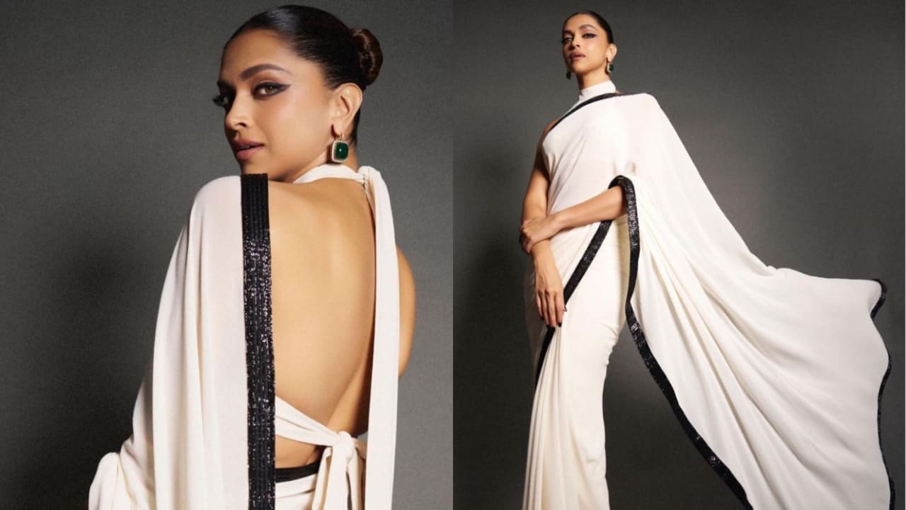 Deepika Padukone exudes grace and elegance in an ethereal white saree