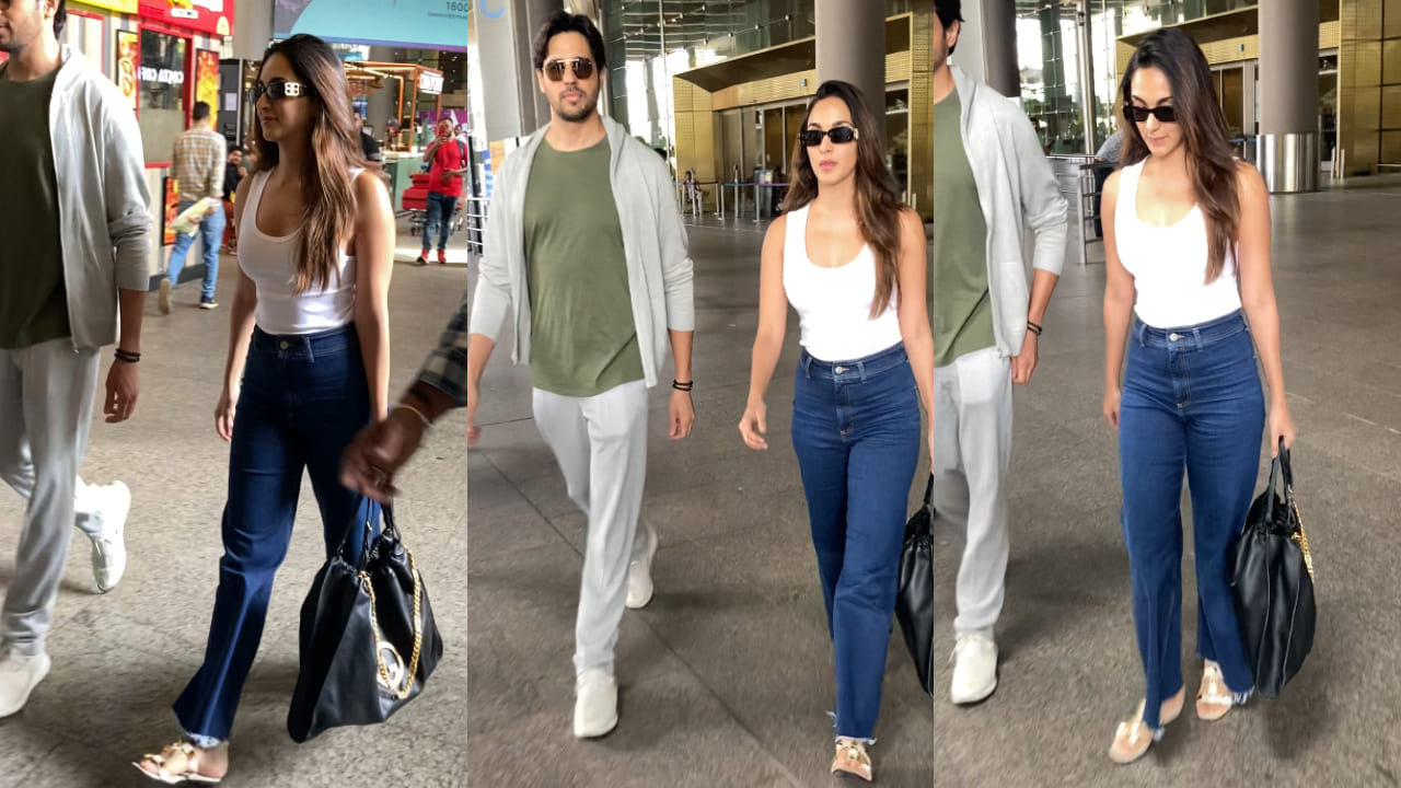 Kiara Advani in white top and denim pants