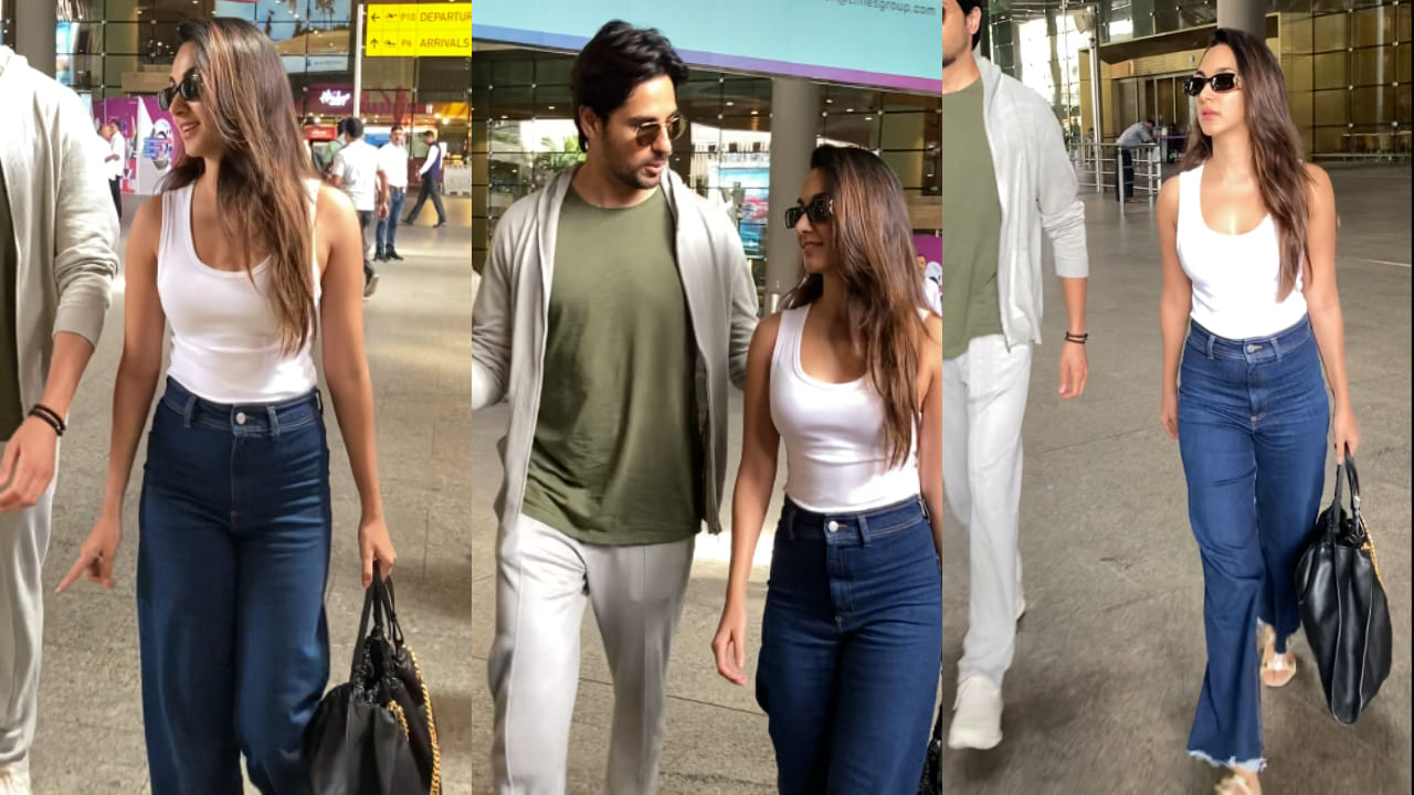 Kiara Advani in white top and denim pants