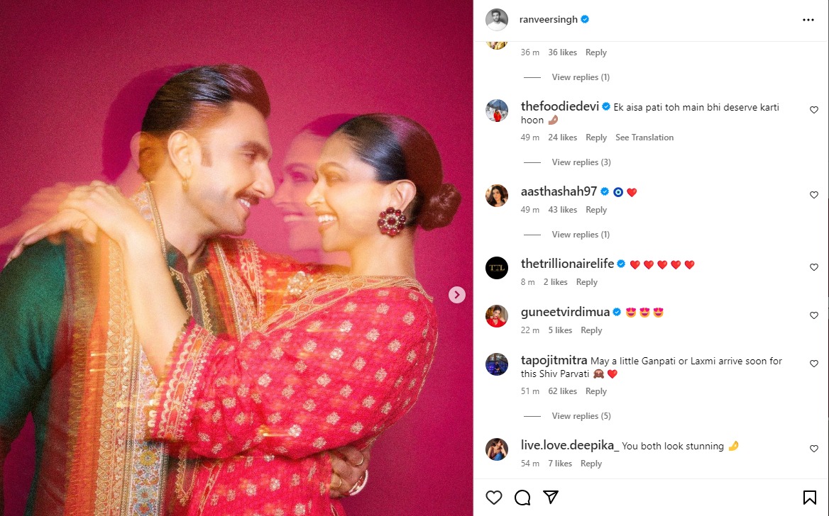 Ranveer Singh's Instagram post