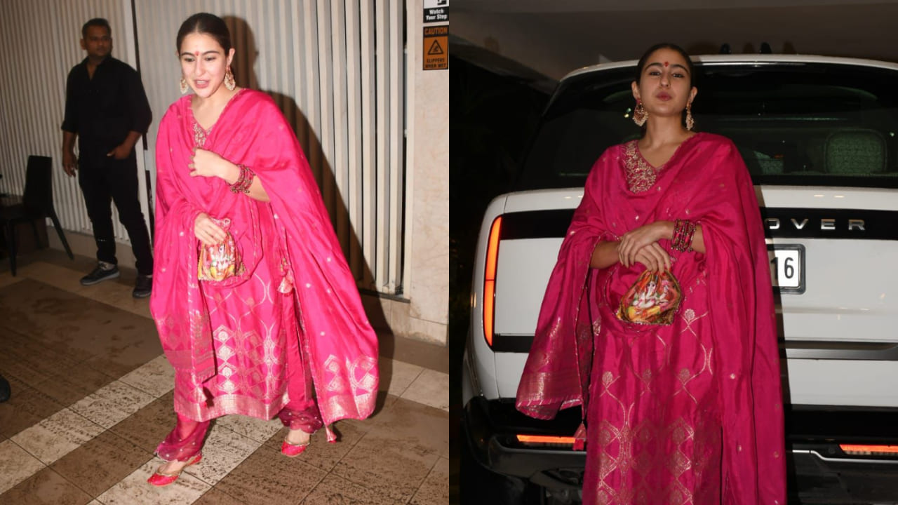 Sara Ali Khan in pretty pink kurta set