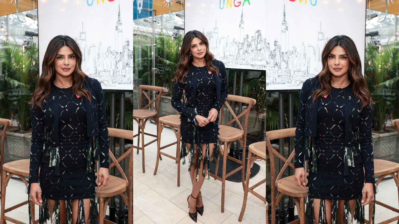 Priyanka Chopra Jonas’ Oscar de la Renta chiffon dress with blazer is a bookmark-worthy style statement