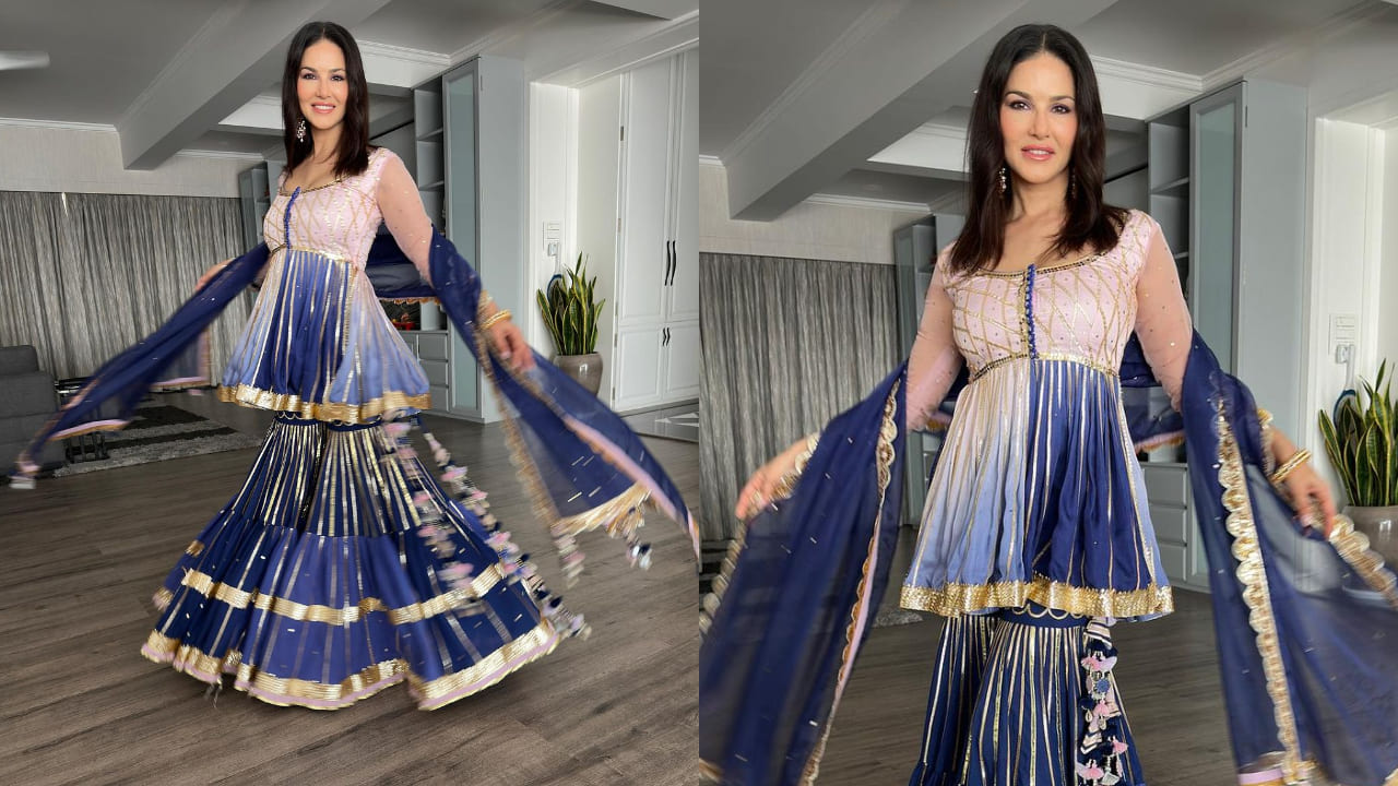 Sunny Leone in Sharara set