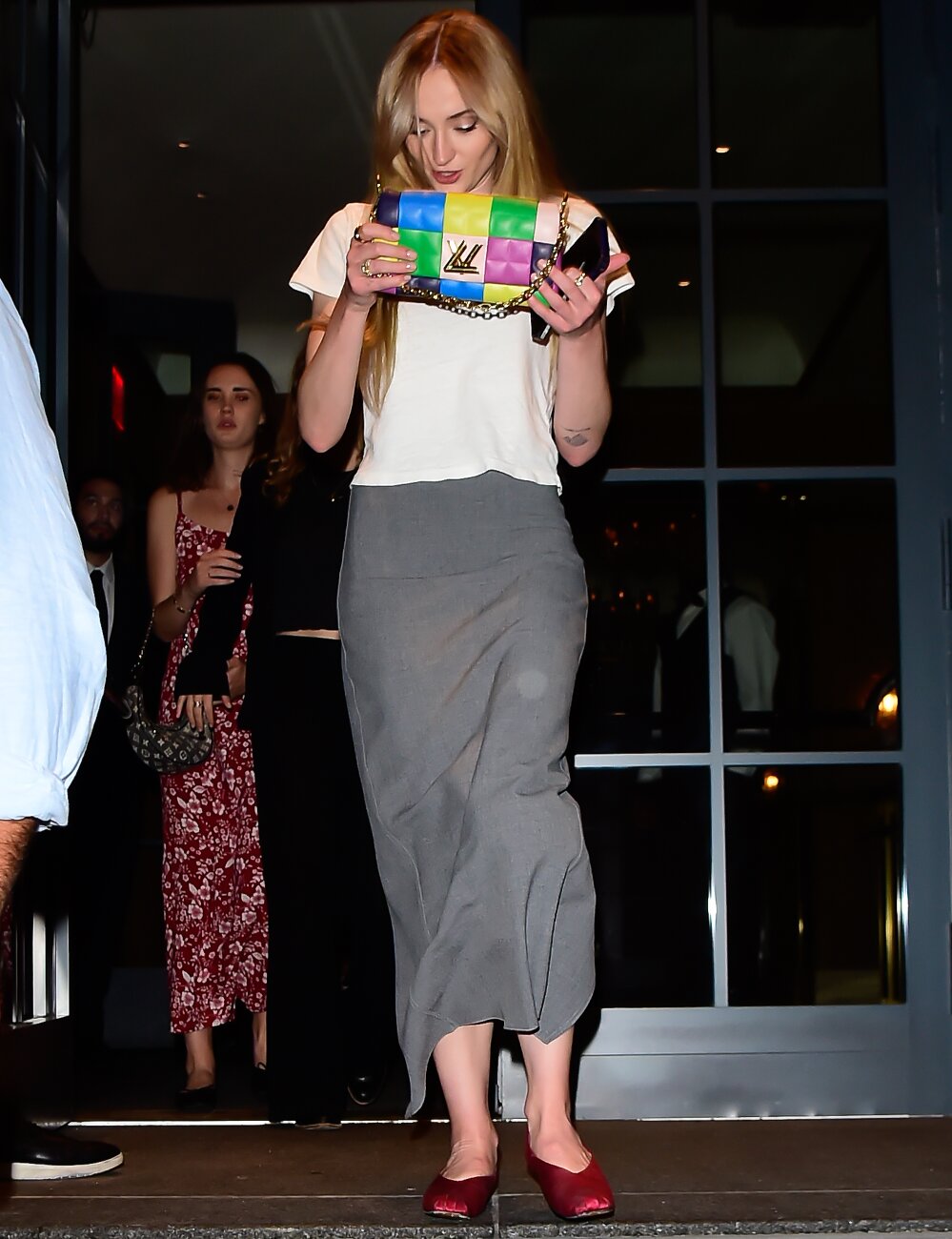 Sophie Turner leaving Tribeca hotel after meeting Taylor Swift (Getty Images)