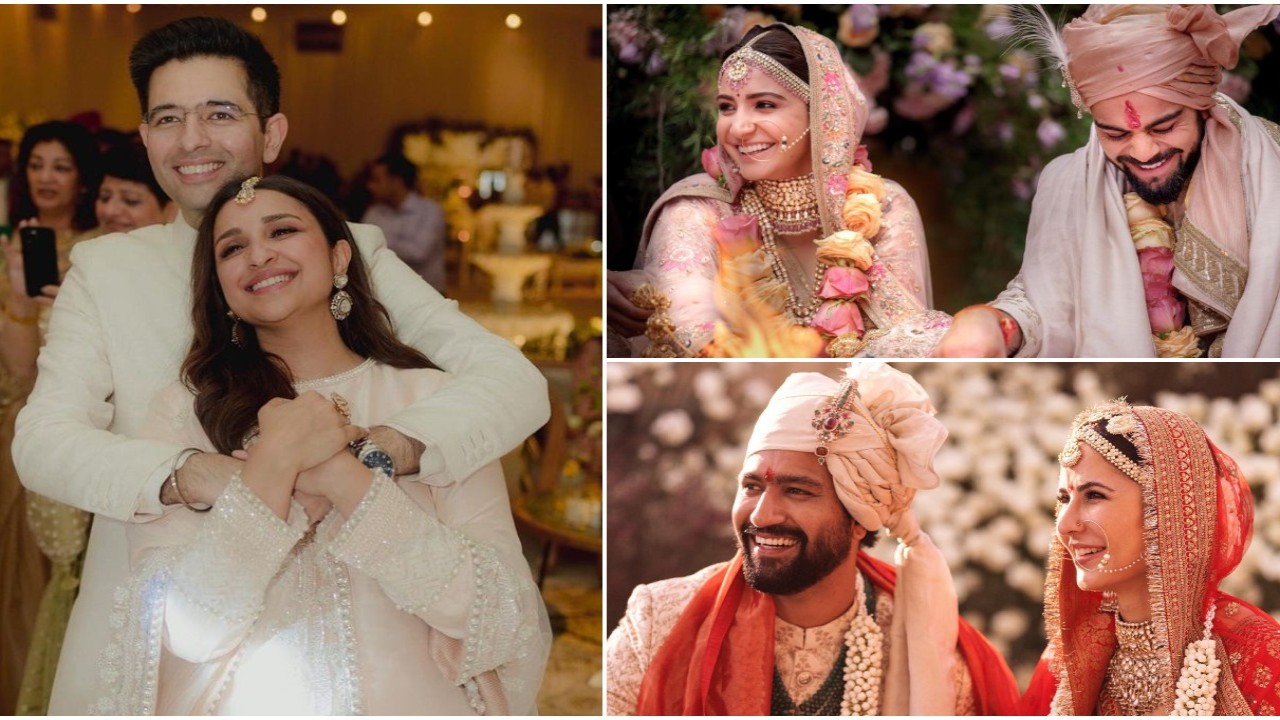 Celebrity destination weddings (Pic Courtesy: Parineeti Chopra/Anushka Sharma/Katrina Kaif Instagram) Parineeti Chopra-Raghav Chadha Wedding: Virat Kohli-Anushka Sharma to Vicky-Katrina, 5 couples who tied the knot at jaw-dropping destinations