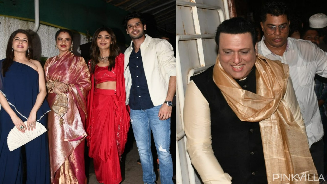 Shilpa Shetty with Rekha, Bhagyashree and Abhimanyu Dassani; Govinda arrives (Credits: Viral Bhayani) Shilpa Shetty, Rekha, Bhagyashree, Abhimanyu Dassani, Govinda, Sukhee