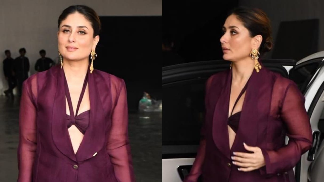 Kareena Kapoor Khan's organza bralette and drape skirt look is your perfect option for a sundowner party