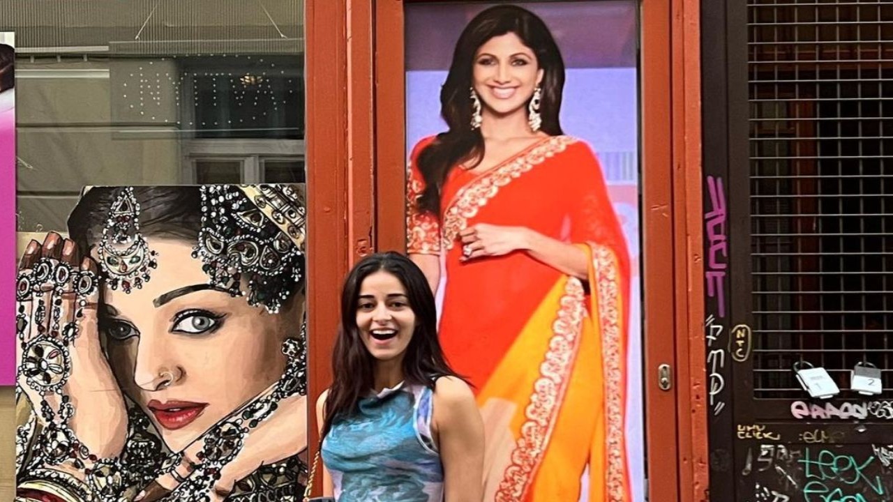 Shilpa Shetty reacts to Ananya Panday posing with her and Aishwarya Rai Bachchan’s posters in Bupadest-PICS