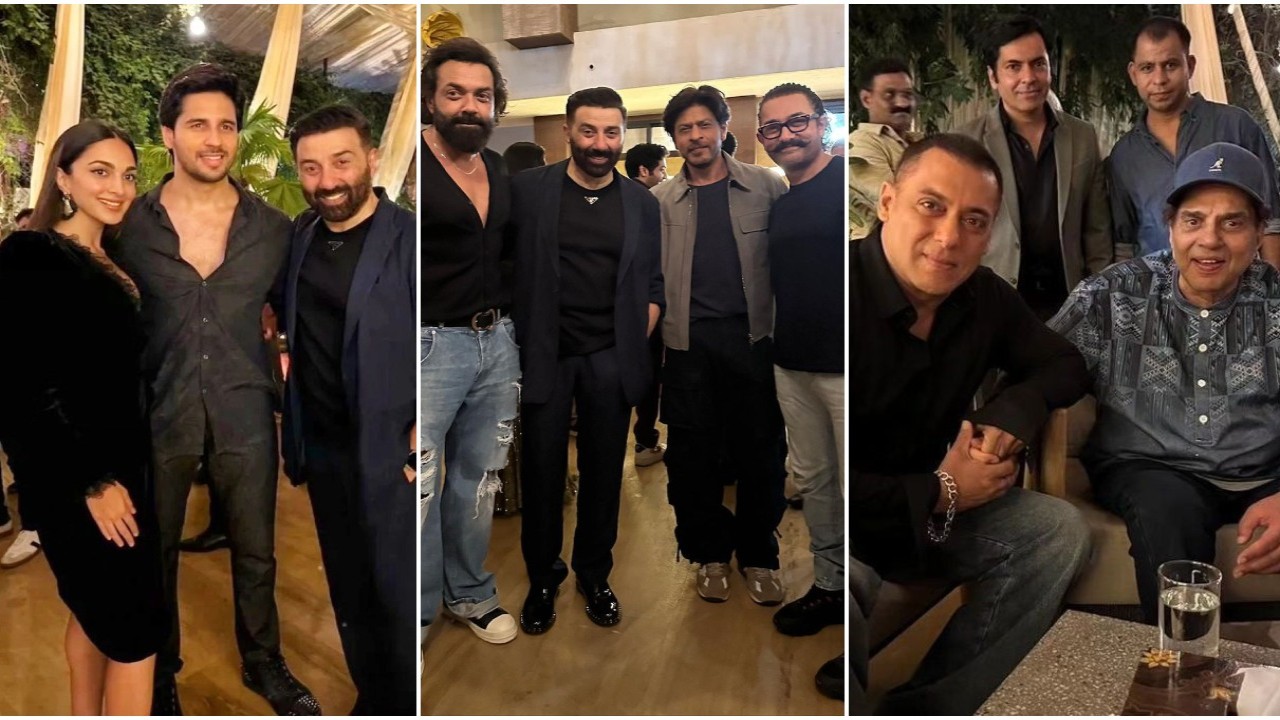 Gadar 2 success bash: Shah Rukh Khan, Aamir Khan pose with Sunny Deol; see Salman Khan-Dharmendra's inside PIC