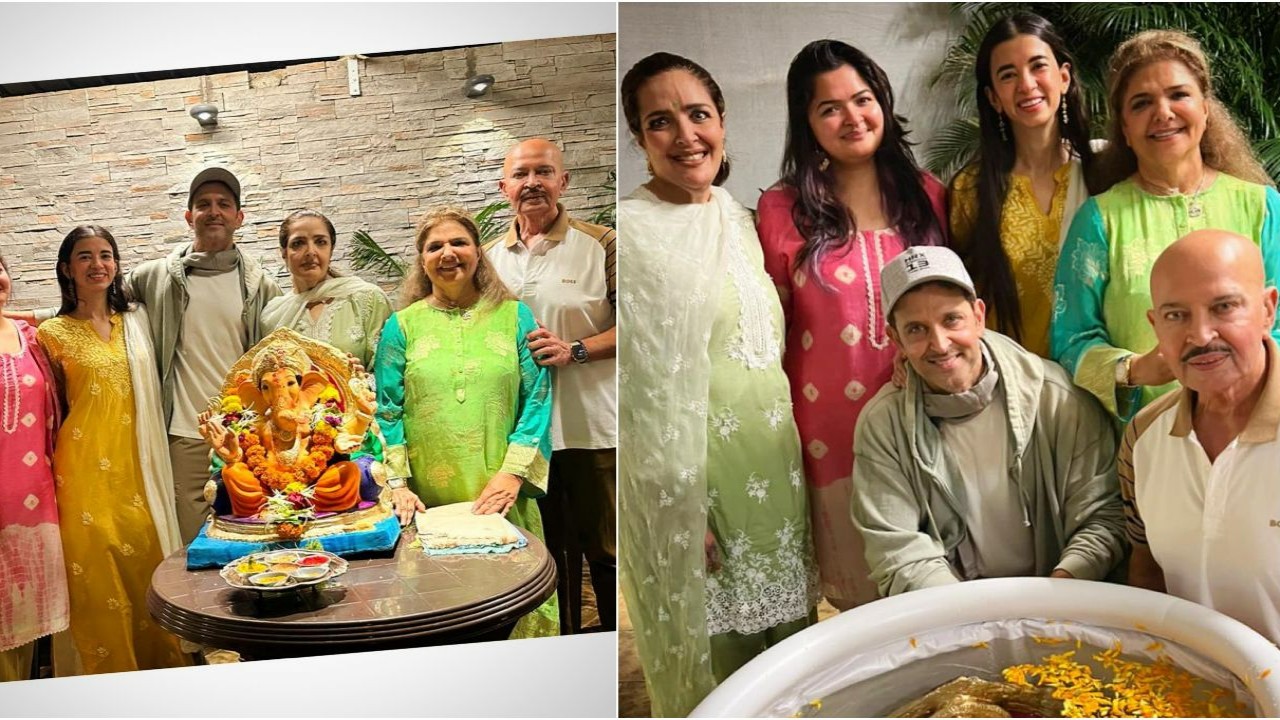 Hrithik Roshan’s ladylove Saba Azad joins actor and his family for Ganpati Visarjan-PICS Hrithik Roshan’s ladylove Saba Azad joins actor and his family for Ganpati Visarjan-PICS