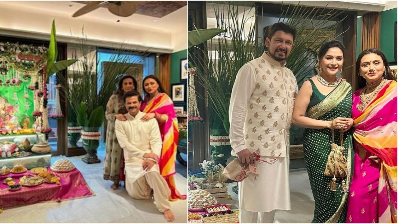 Ganesh Chaturthi 2023: Rani Mukerji decks up in pink suit; celebrates with Madhuri Dixit and Anil Kapoor-PICS