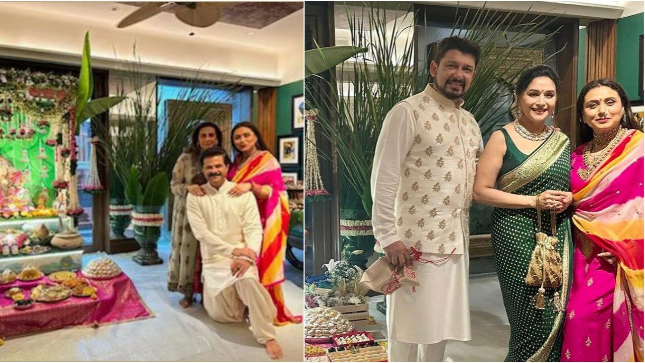 Ganesh Chaturthi 2023: Rani Mukerji kler seg i rosa dress;  fest med Madhuri Dixit og Anil Kapoor-PICS