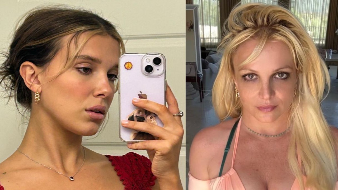 Its giving 2000s pop star': Millie Bobby Brown stuns in sheer pink  bralette, fans compare her to Britney Spears stating 'That biopic is hers