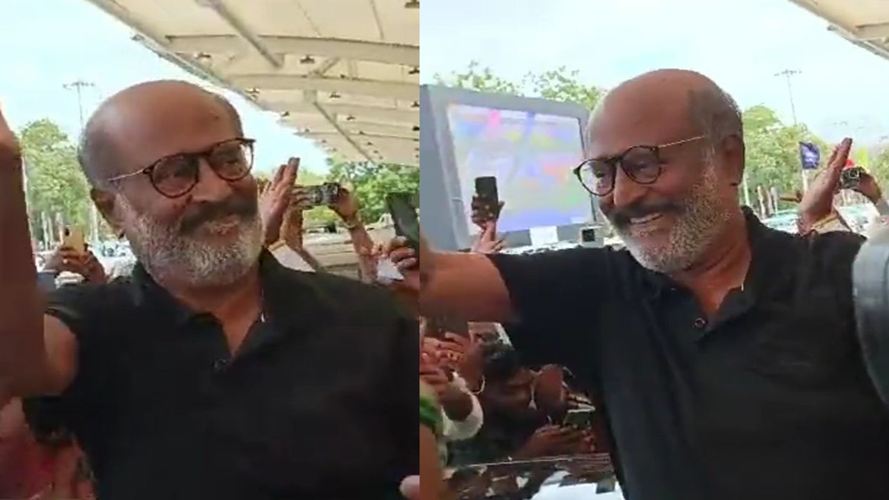 Crowd chants 'Thalaiva' as Rajinikanth is spotted at Coimbatore airport; actor gives update on Thalaivar 171