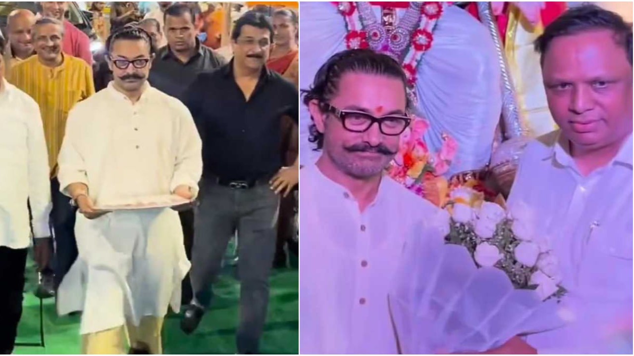 WATCH: Aamir Khan arrives for politician Ashish Shelar's Ganpati Darshan with handful of sweets