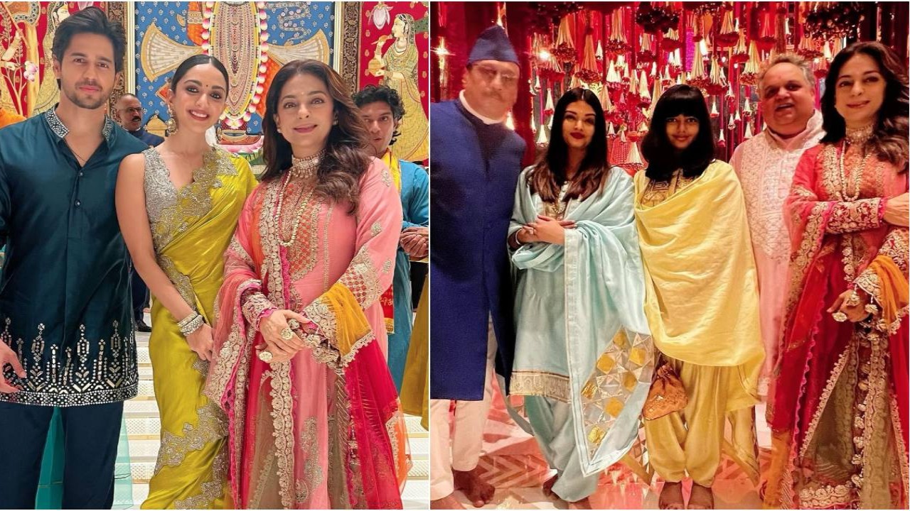 Juhi Chawla poses with Sidharth Malhotra-Kiara, Aishwarya-Aaradhya at Ambanis' Ganpati puja; fans ask about SRK