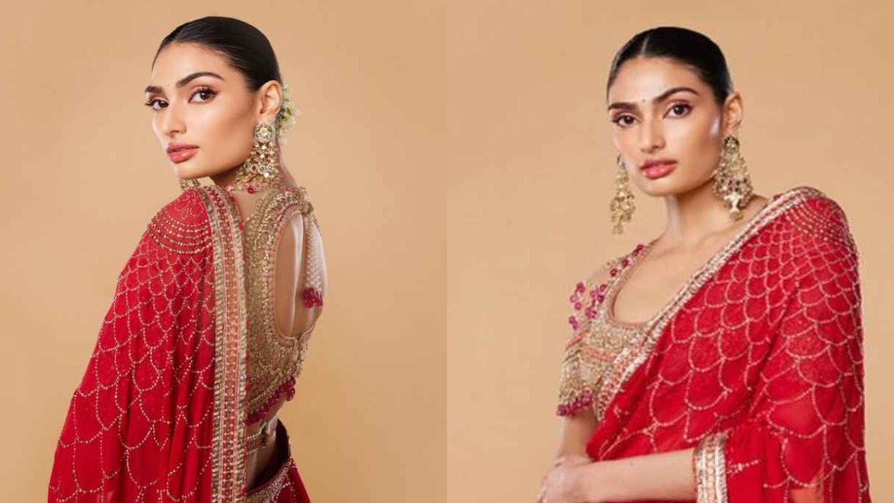 Athiya Shetty’s Rs. 2.7 lakh Tarun Tahiliani saree with gold embroidered blouse is the epitome of bridal wear