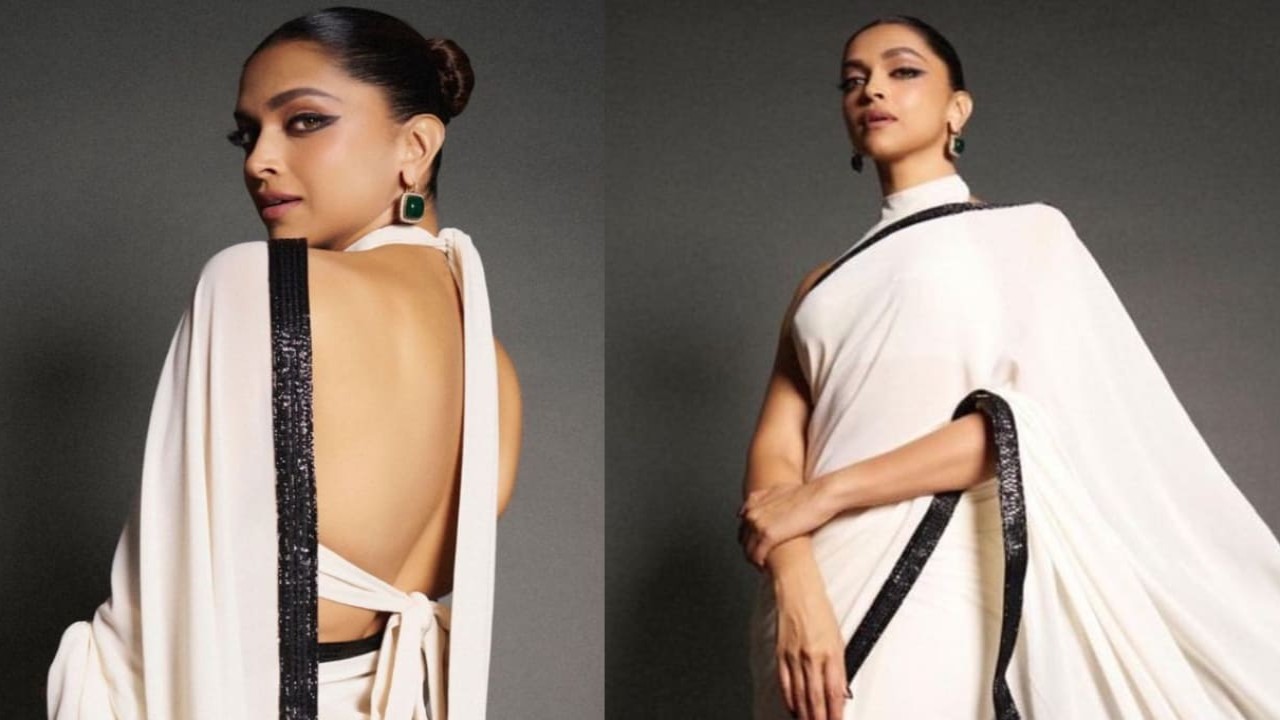 Deepika Padukone weaves magnificent monochrome magic in white embellished saree by Sabyasachi (PC: Shaleena Nathani Instagram)