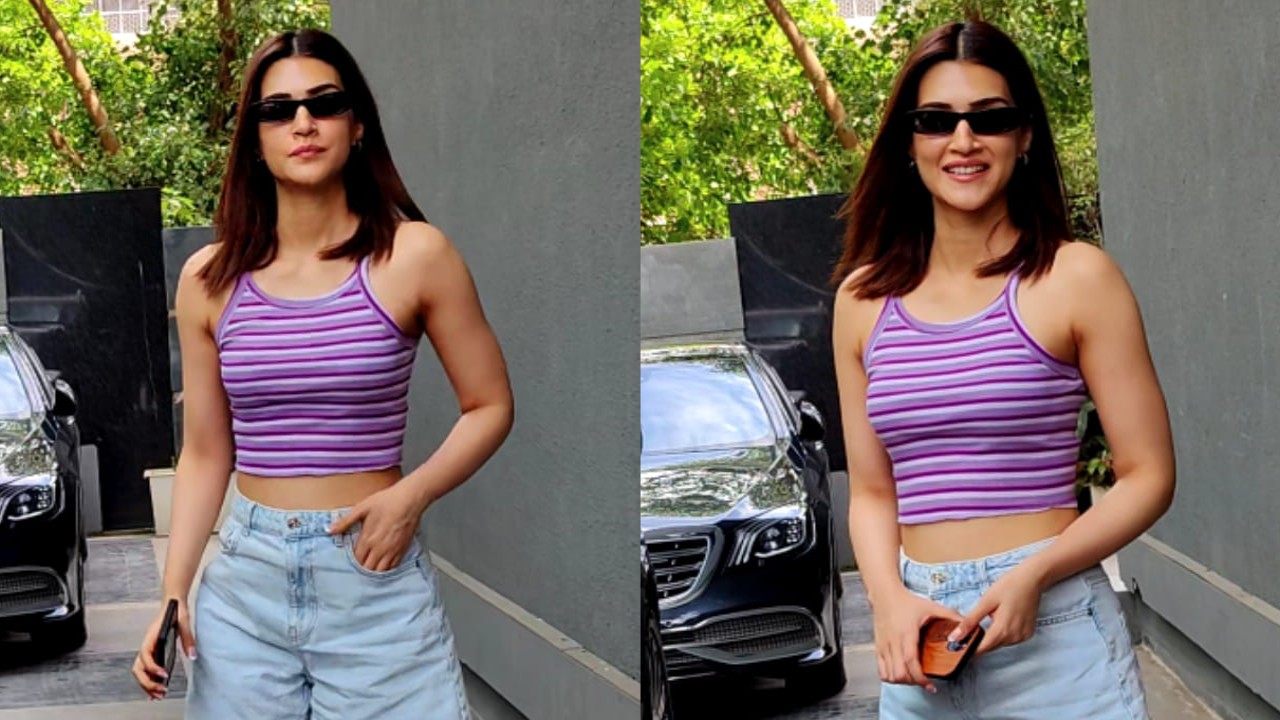 Kriti Sanon's irresistible 90's look in ribbed top, shorts and Celine shoes is all things glam and retro (PC: APH Images) Kriti Sanon's irresistible 90's look in ribbed top, shorts and Celine shoes is all things glam and retro (PC: APH Images)