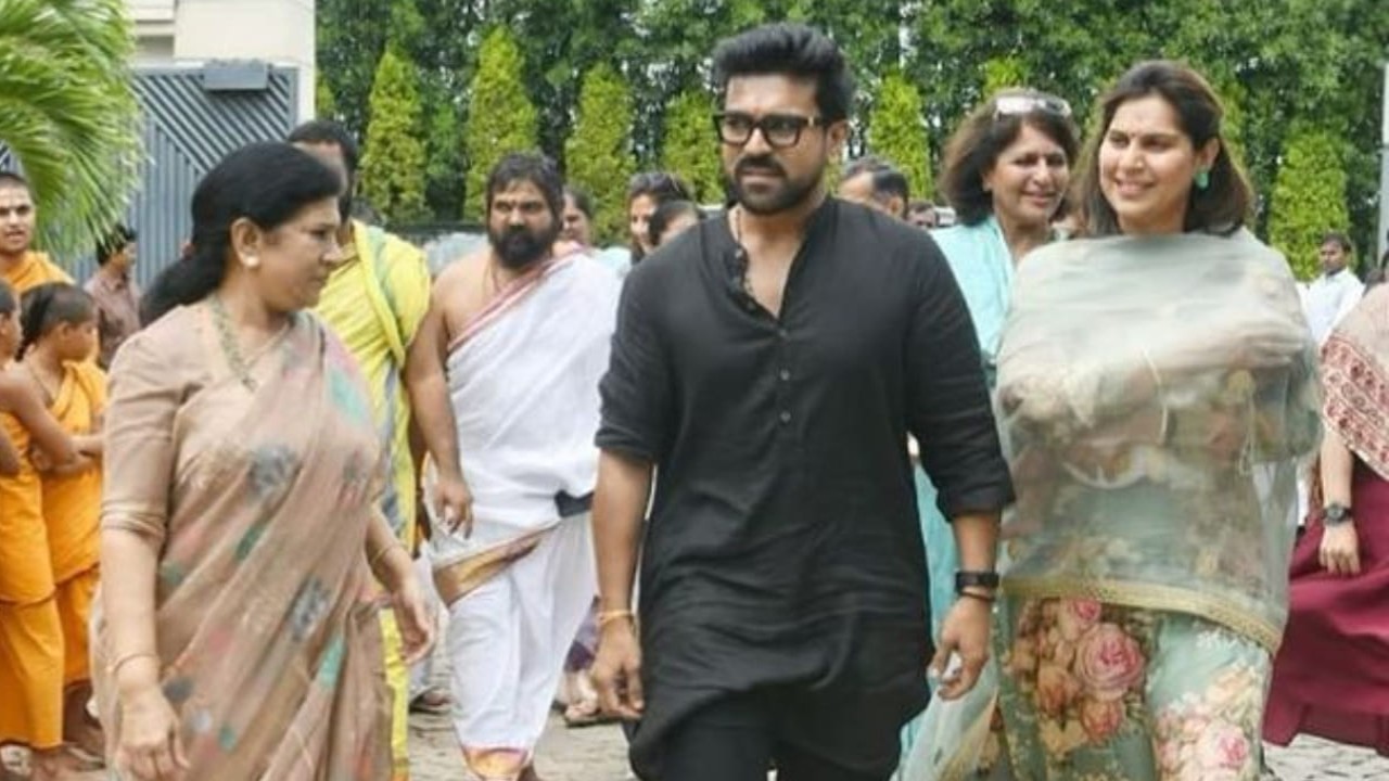 Ram Charan and Upasana's daughter Klin Kaara Konidela and Lord Ganesha receive grand welcome at Chiranjeevi's home (PC: Upasana Instagram) Ram Charan and Upasana's daughter Klin Kaara Konidela Ganesh Chaturthi 2023