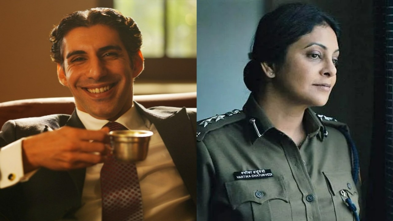 Jim Sarbh in Rocket Boys, Shefali Shah in Delhi Crimes (Credits: Sony LIV, Netflix) Jim Sarbh, Shefali Shah, Delhi Crimes, Rocket Boys, Vir Das, International Emmy Awards 2023