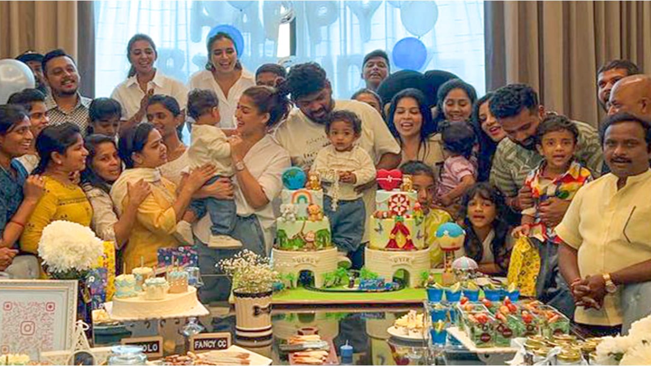 Nayanthara, Vignesh Shivan celebrate twins Uyir, Ulga's birthday in Malaysia; Cut forest theme cake (PC: Vignesh Shivan Instagram) Nayanthara, Vignesh Shivan celebrate Uyir, Ulga's birthday