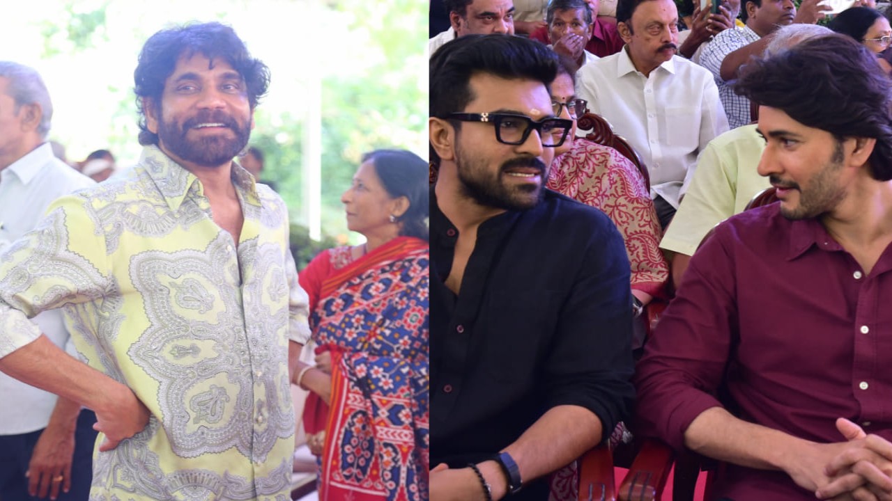 Nagarjuna unveils Akkineni Nageswara Rao statue with Naga Chaitanya, Akhil; Mahesh Babu, Ram Charan attend (PC: Vamsi Sekhar Twitter) Nagarjuna unveils Akkineni Nageswar Rao statue