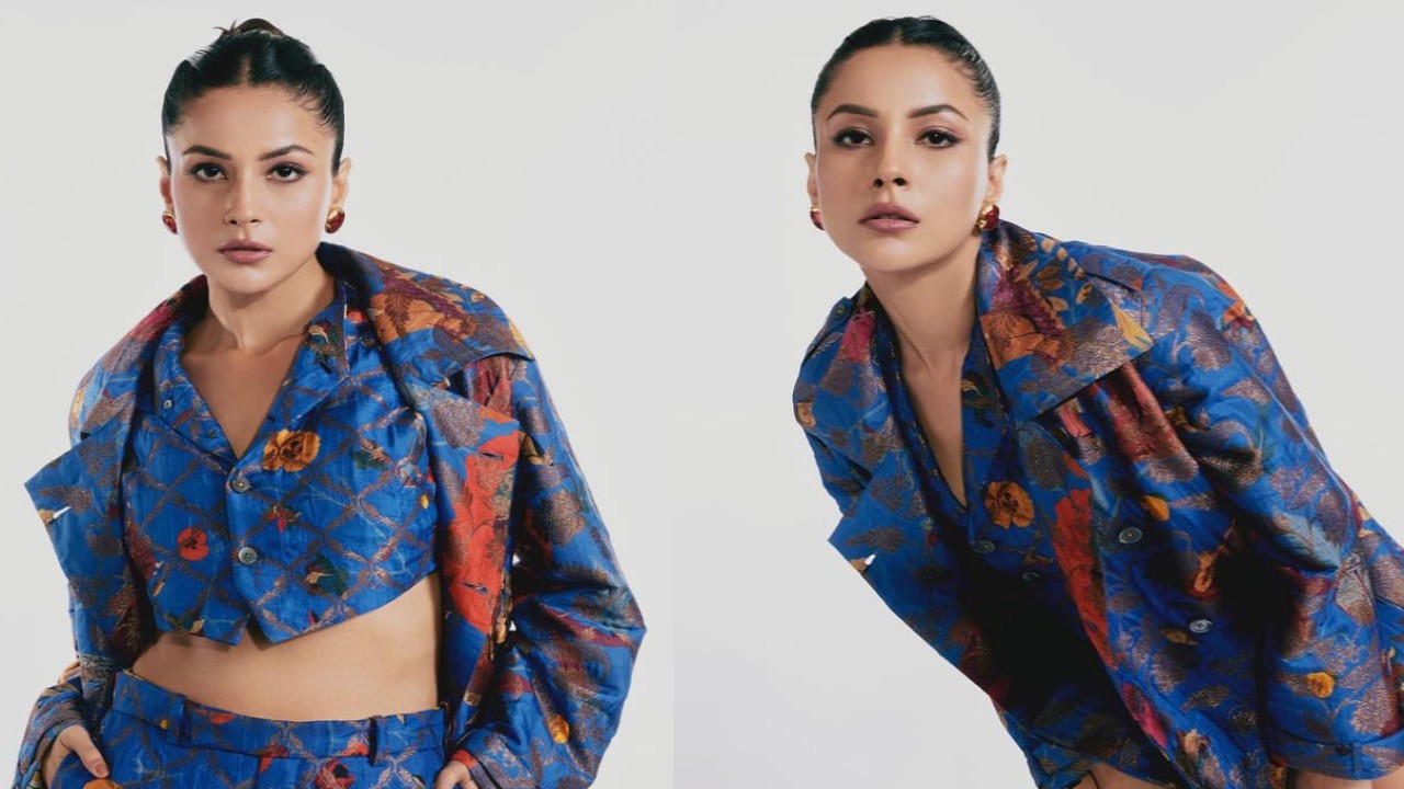 Shehnaaz Gill wore a blue formal co-ord set. (PC: Rhea Kapoor Instagram) Shehnaaz Gill wore a blue formal co-ord set. (PC: Rhea Kapoor Instagram)