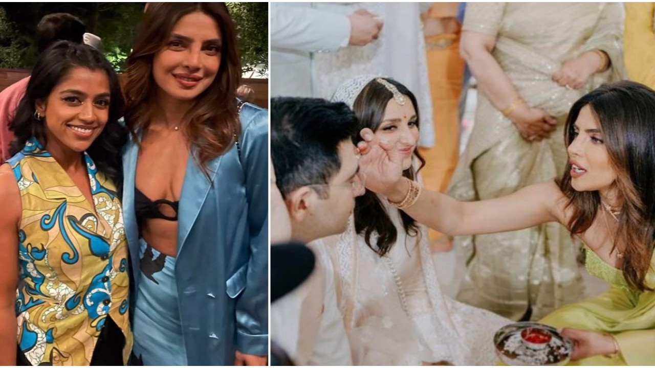 Pic courtesy: Bushra Khan, Parineeti Chopra Instagram Bushra Khan, Parineeti Chopra, Raghav Chadha and Priyanka Chopra