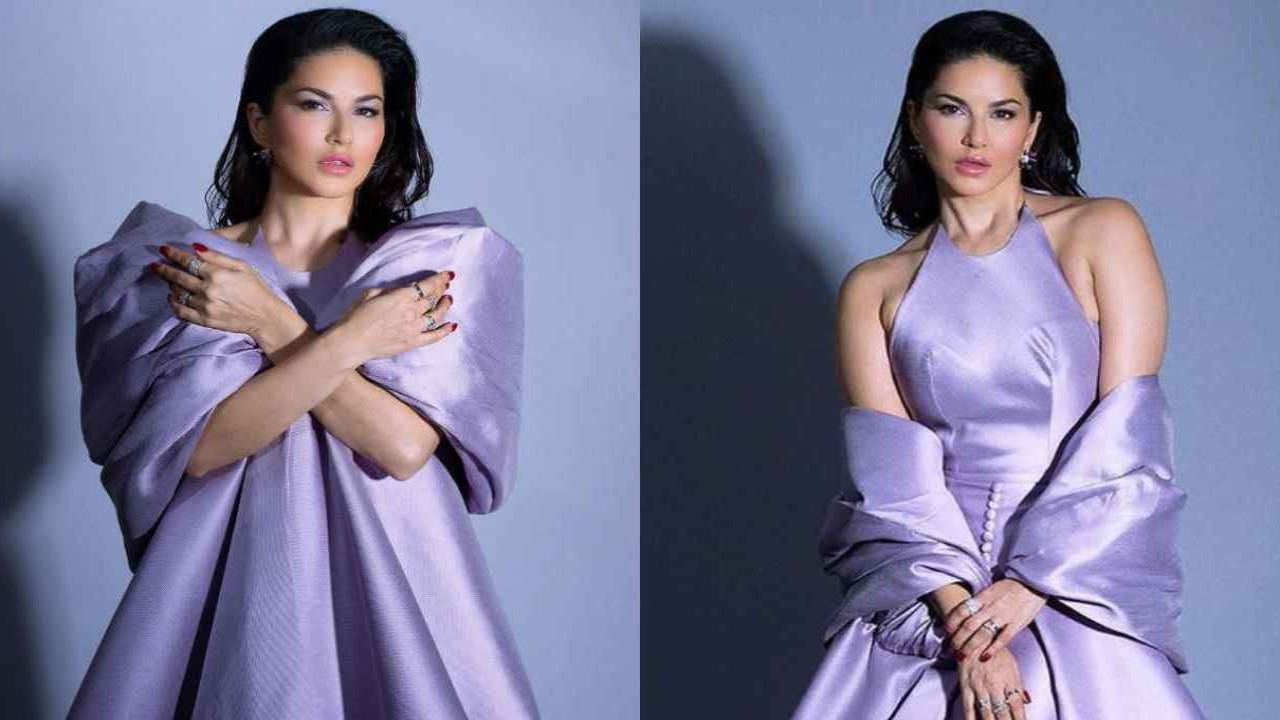 Sunny-leone-Najwa-Alfadhli-gown-lilac-formal-party-wear-style-fashion