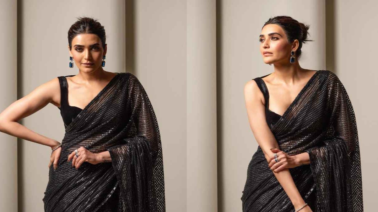 karishma-tanna-manish-malhotra-saree-black-busan-film-festival-style-fashion