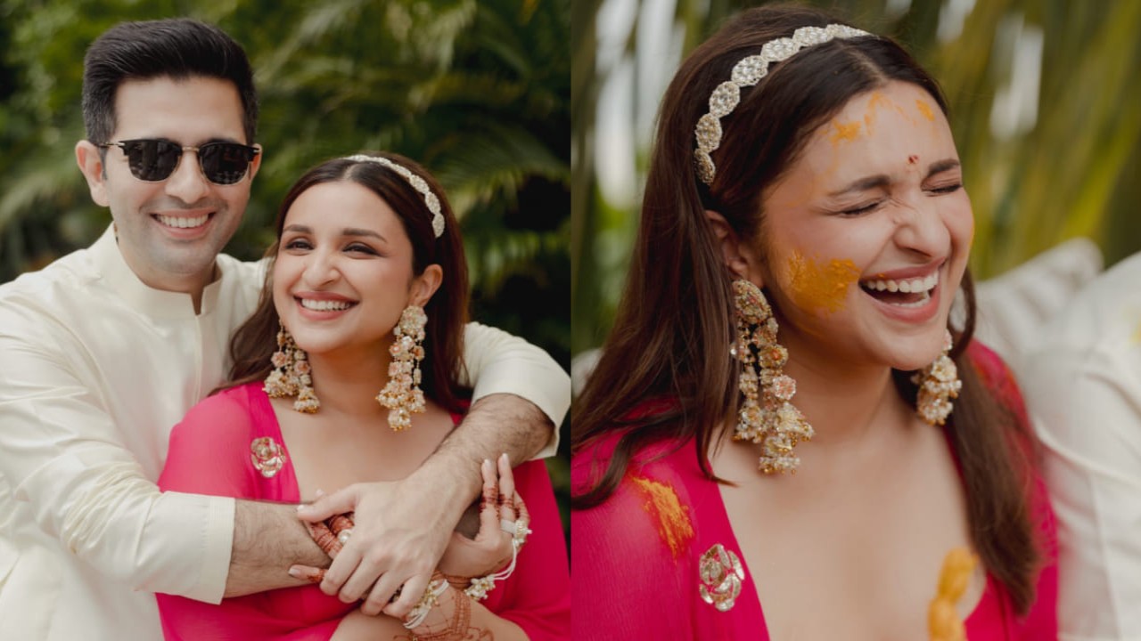 Parineeti Chopra’s vibrant pink Haldi outfit is perfect for brides. Check the complete look. (PC: Parineeti Chopra Instagram)