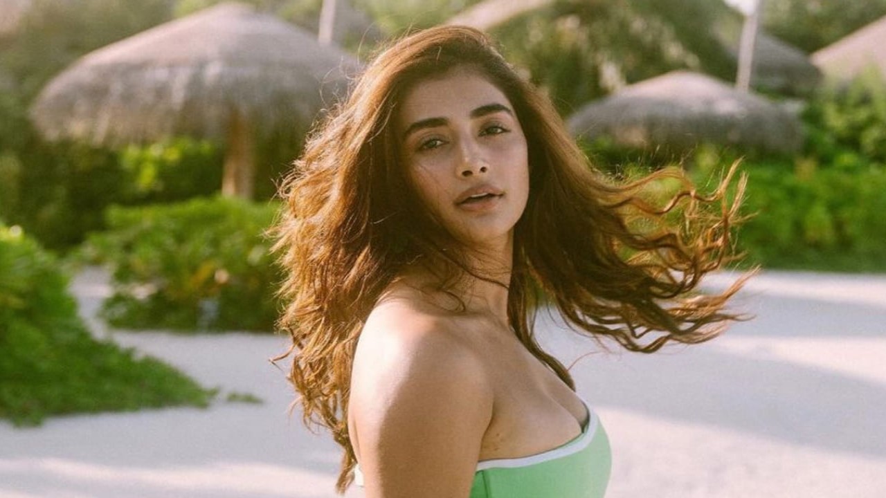 Pooja Hegde rocks a green bikini, offering the perfect Maldives beach-style inspiration