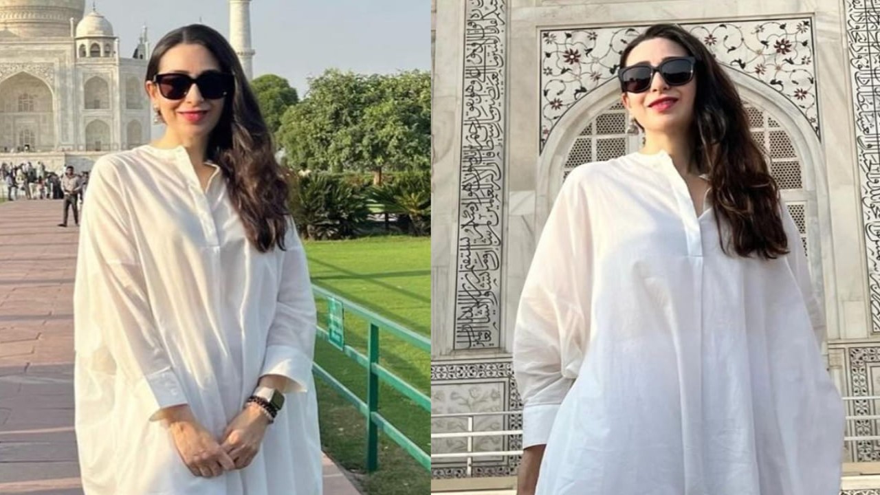 Karisma Kapoor exuded a pristine white look during her latest visit to one of the seven wonders of the world. (PC: Karisma Kapoor Instagram)