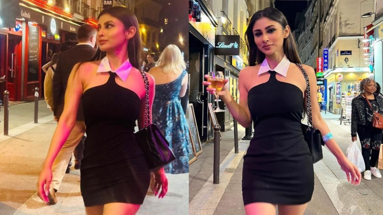 Mouni Roy looks all things chic as she explores streets of Paris in black LBD; don't miss her mini sling bag