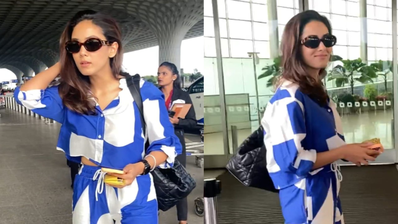Mira Rajput's comfy airport departure in printed cropped shirt with straight pants. (PC: APH Images)