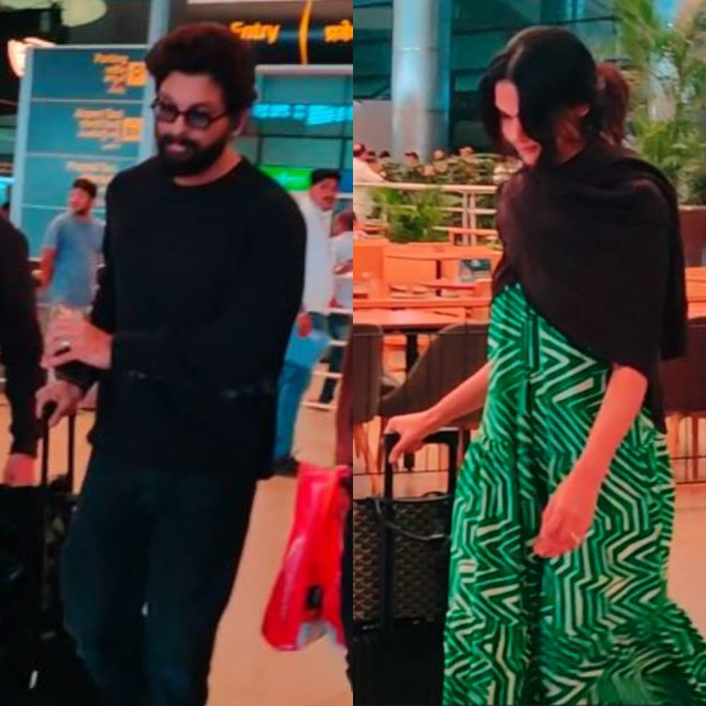Allu Arjun and Sneha return to Hyderabad after their romantic vacation in London; VIDEO