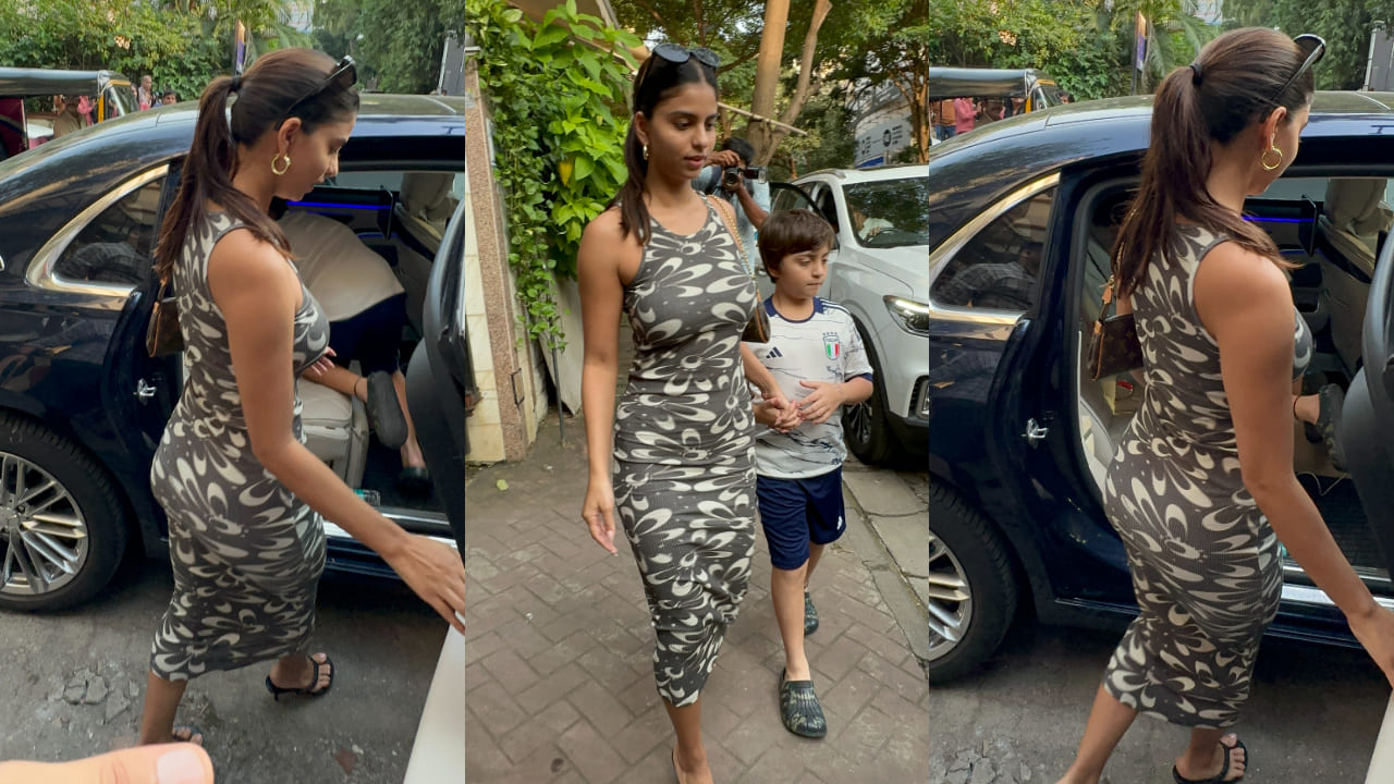 Suhana Khan stuns in long maxi dress