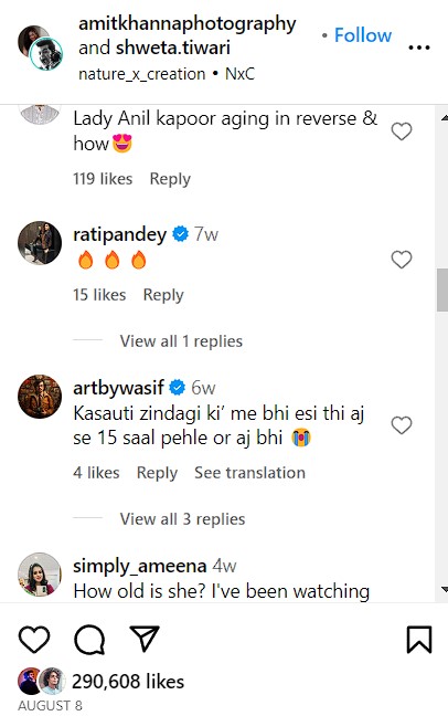 Comments on Shweta Tiwari's post