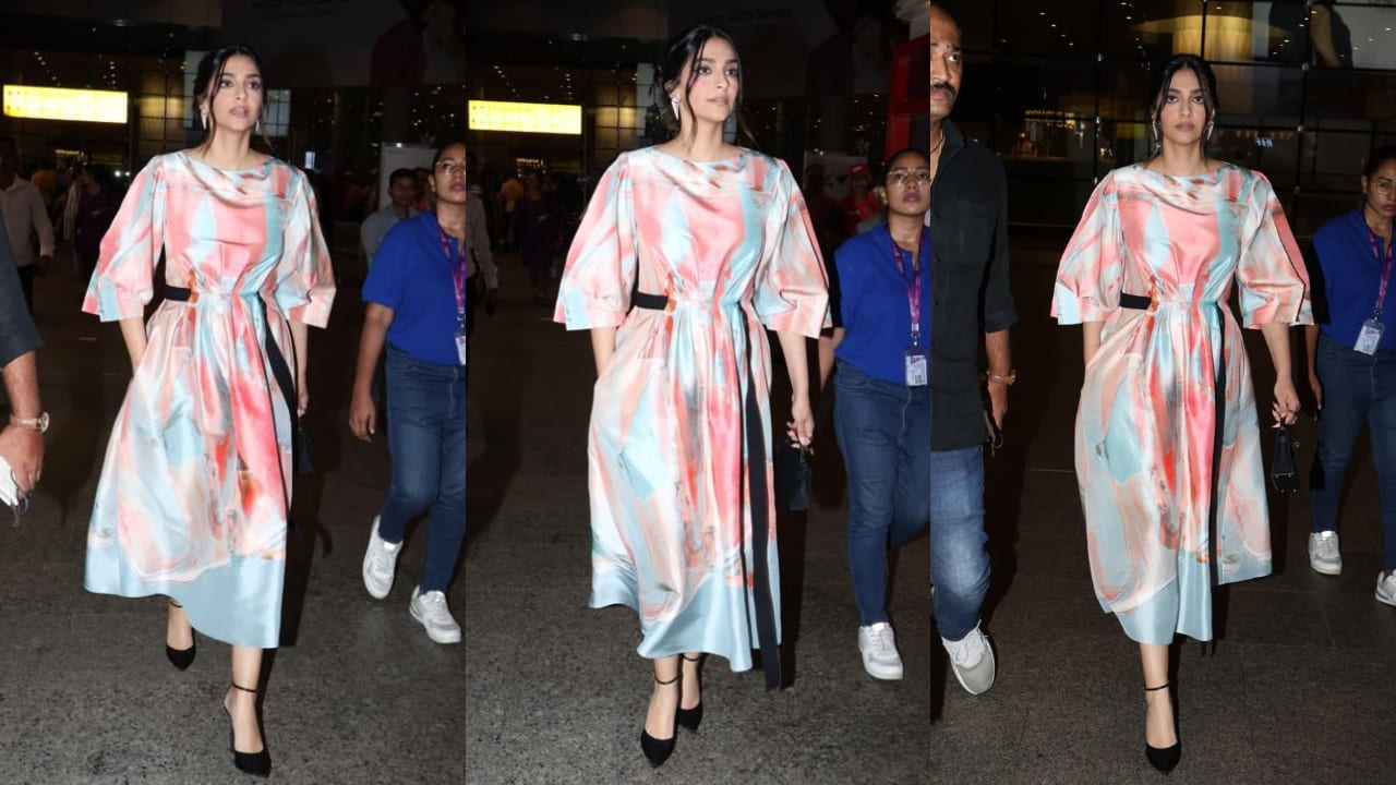 Sonam Kapoor's airport look includes an all black outfit and