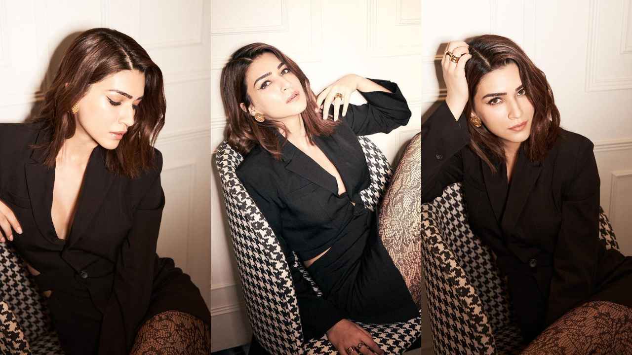 Kriti Sanon redefines glamour in Jacquemus’ Rs. 92,203 black blazer mini dress with cut-out design