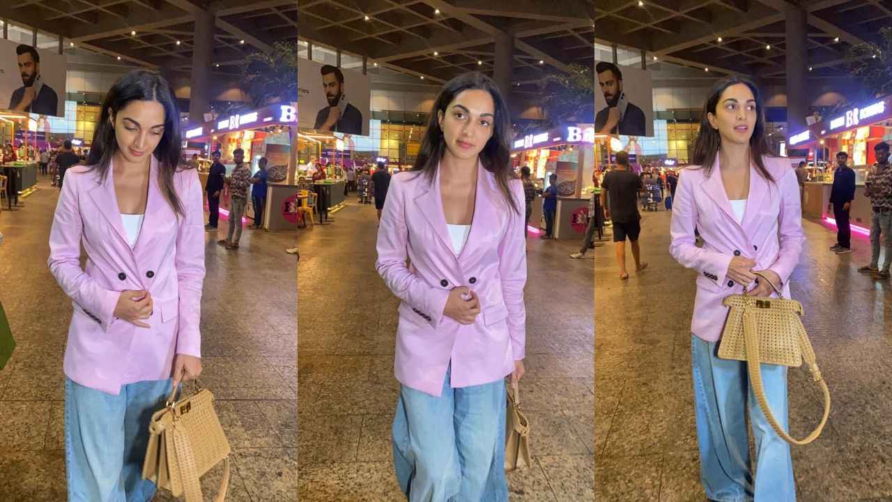 Kiara Advani blends varied aesthetics in her airport look; Adds Rs. 4,20,000 statement Fendi bag (PC: Viral Bhayani)