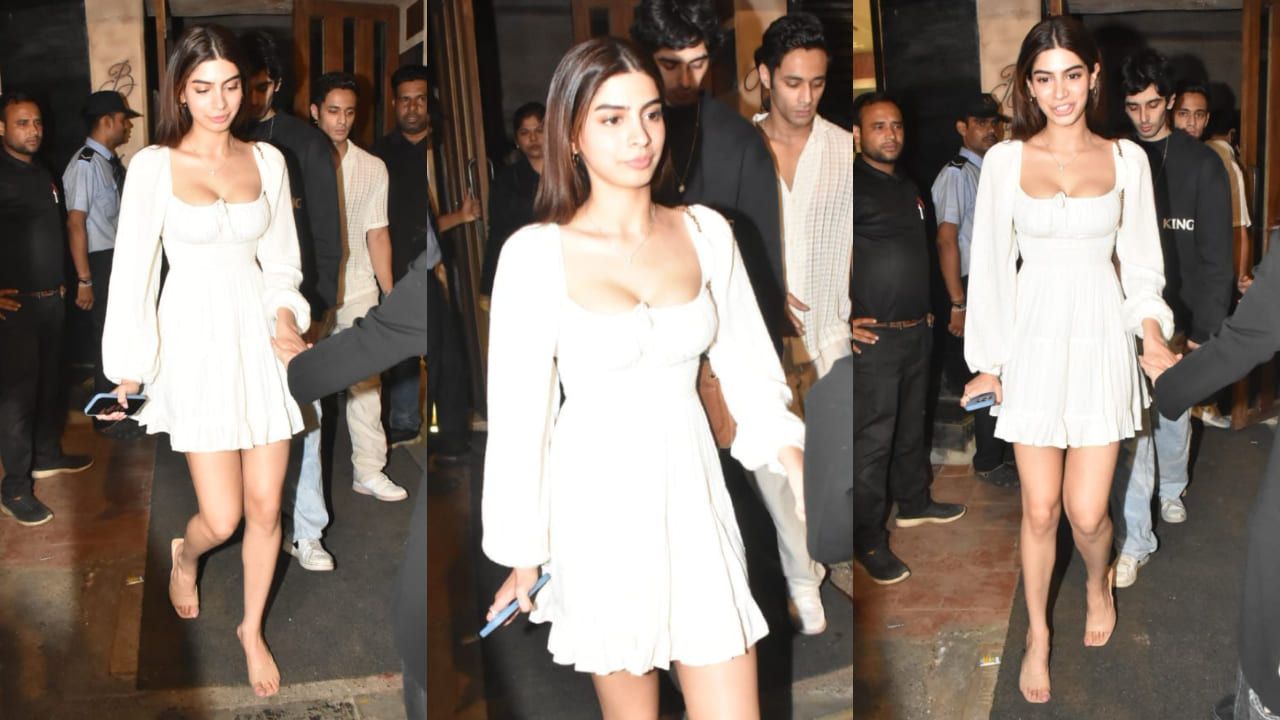 Khushi Kapoor in a gorgeous white casual dress