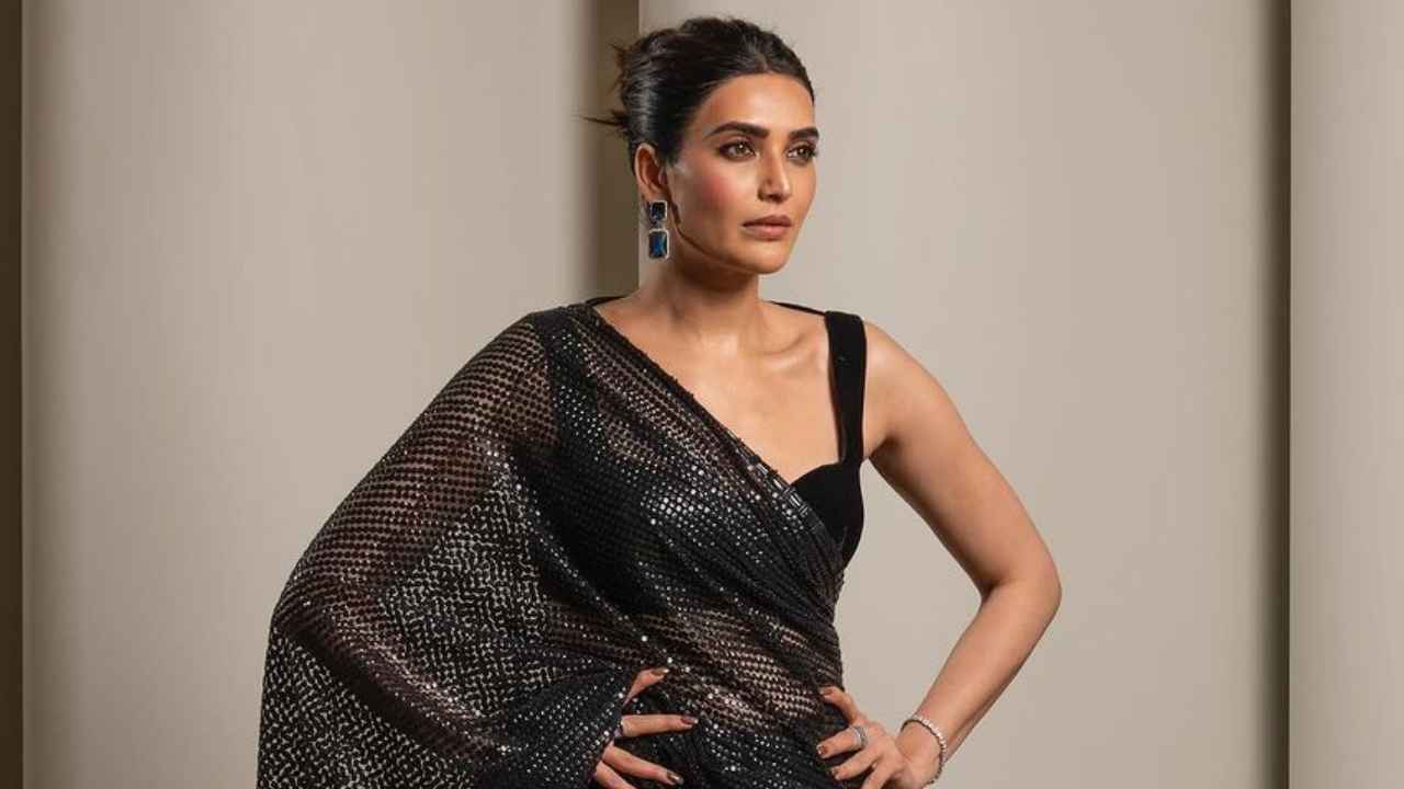 Karishma Tanna's black glittery Manish Malhotra saree is EVERYTHING an ethnic lover desires