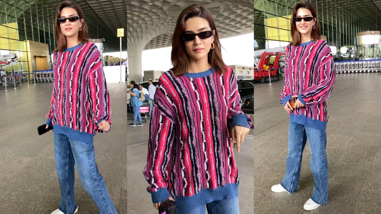 Kriti Sanon’s deep ribbed jumper and jeans