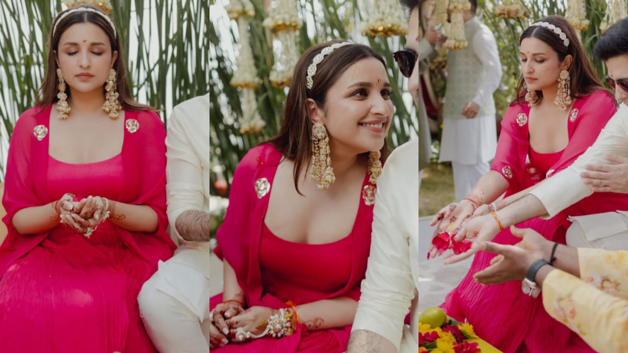 Parineeti Chopra’s vibrant pink haldi outfit